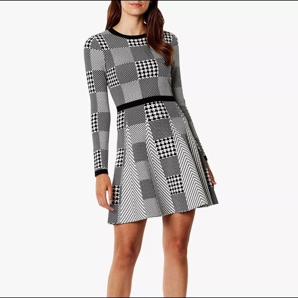 Karen Millen black and white stretch dress - Picture 1 of 8